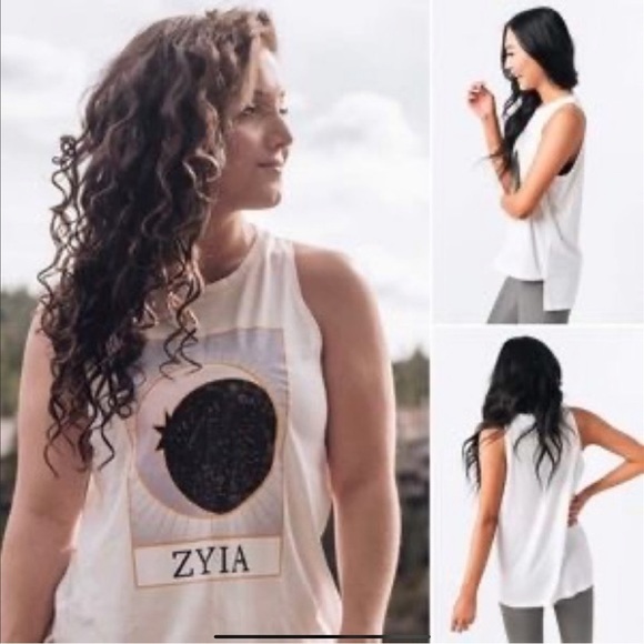 ZYIA Two Moon White Tank Top Size XS - Picture 2 of 7
